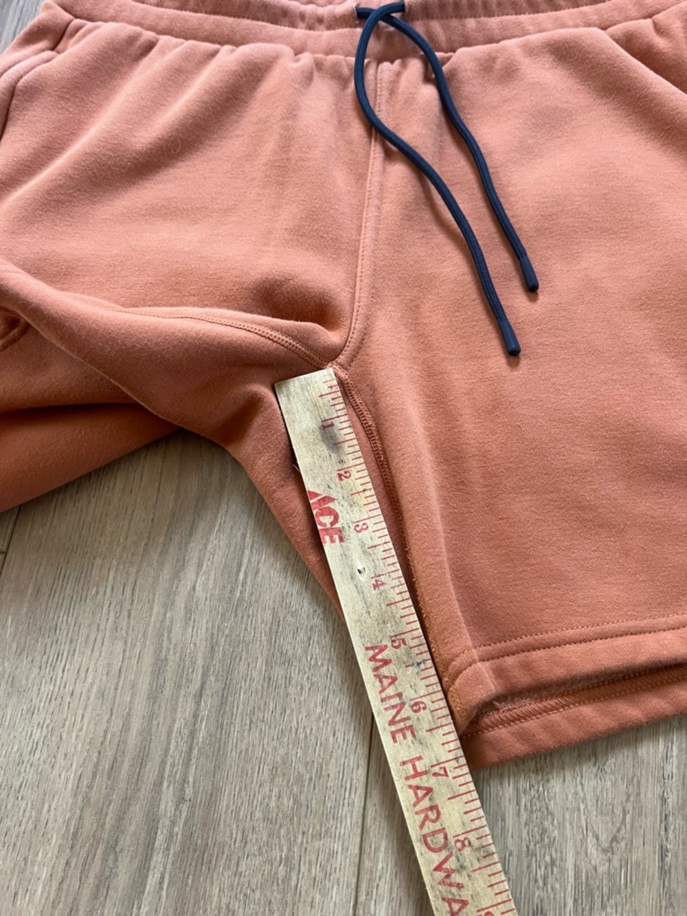 Fabletics Rust Orange Drawstring Sweat Shorts Medium - Picture 6 of 6